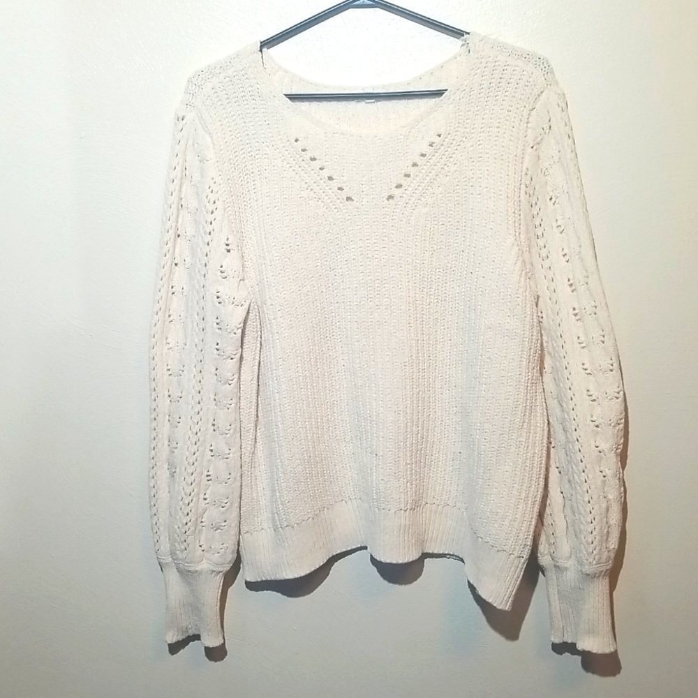 Maurice's ivory/white pullover knitted sweater size Large. - Picture 1 of 7